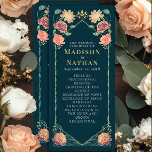 Fantasy Enchanted Floral Garden Wedding Program