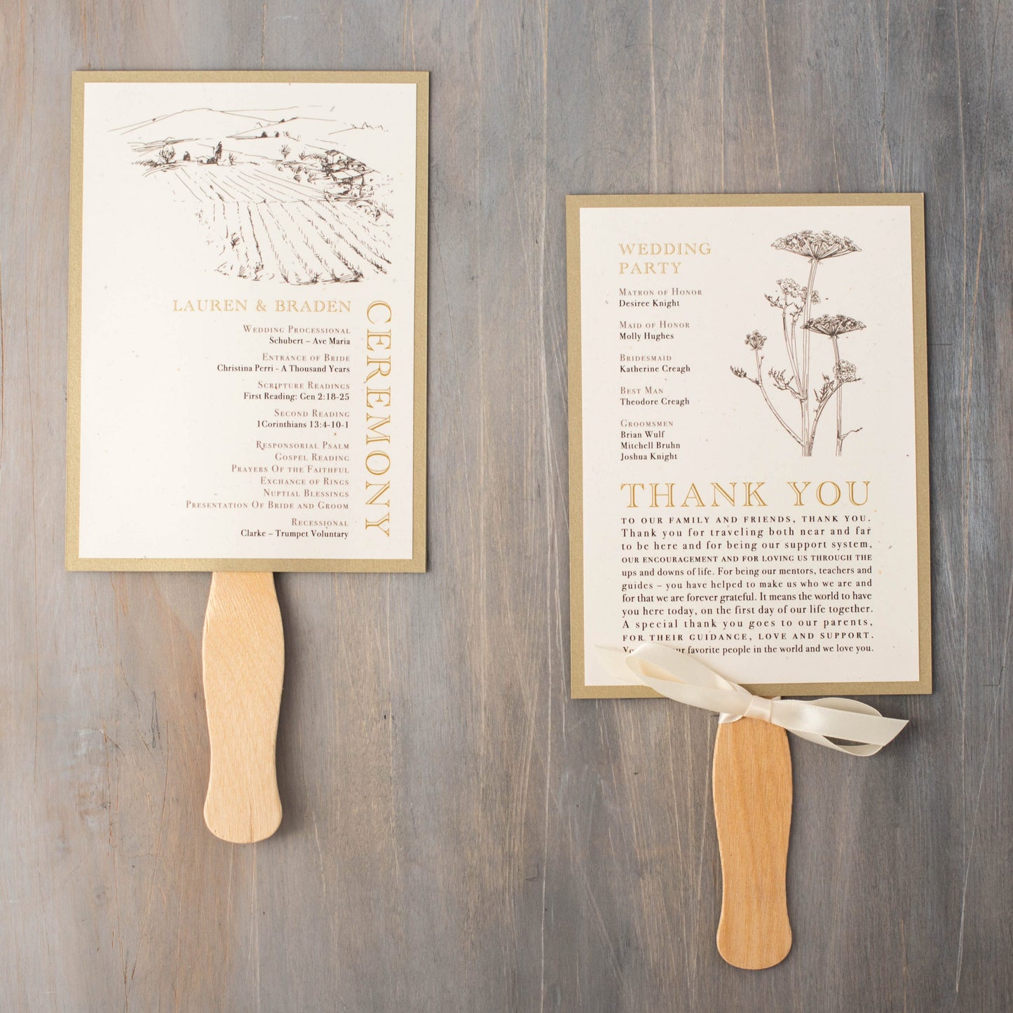 Farm Chic Ceremony Fans