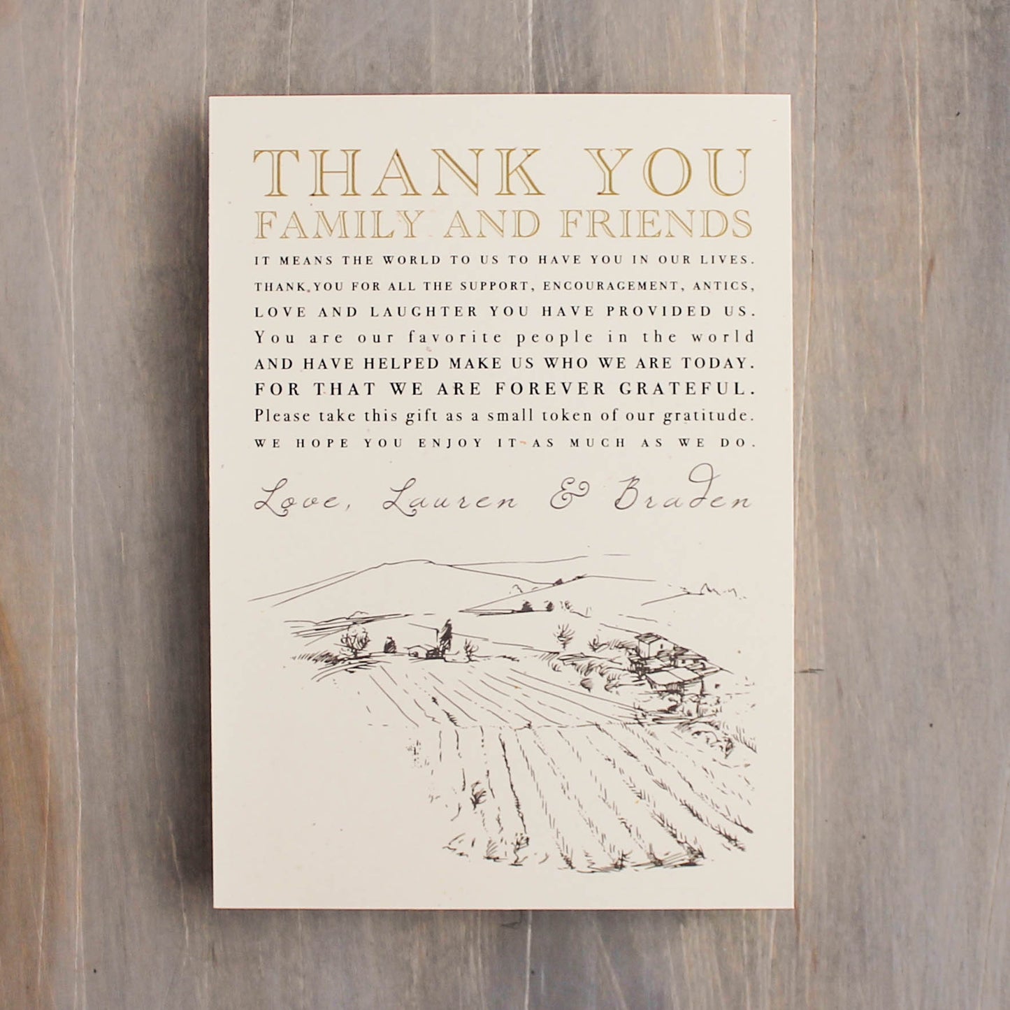 Farm Chic Reception Thank Yous