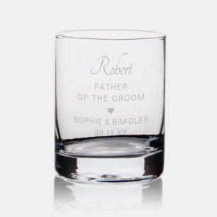Father Of The Groom Personalised Wedding Party Rocks Glass