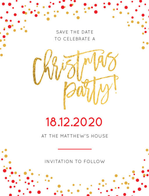 Festive Christmas Party Save The Date Cards by Kat M.