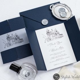 Enigmatic Gothic Castle Destination Invitations With Minimalist Wrap Swpi170