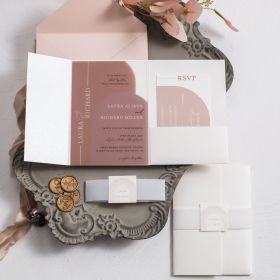 Arch Design Acrylic Invitation With Ivory Tri-Fold Pocket CAPL038