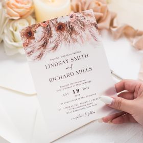 Feathered Reeds Vellum Invitation With Uv Printing Swi079