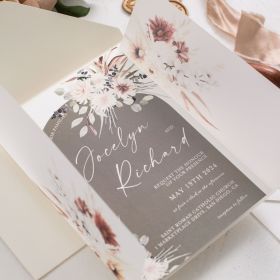 Arch Design Invitation With Enchanted Wildflower Vellum Pocket Swpi146