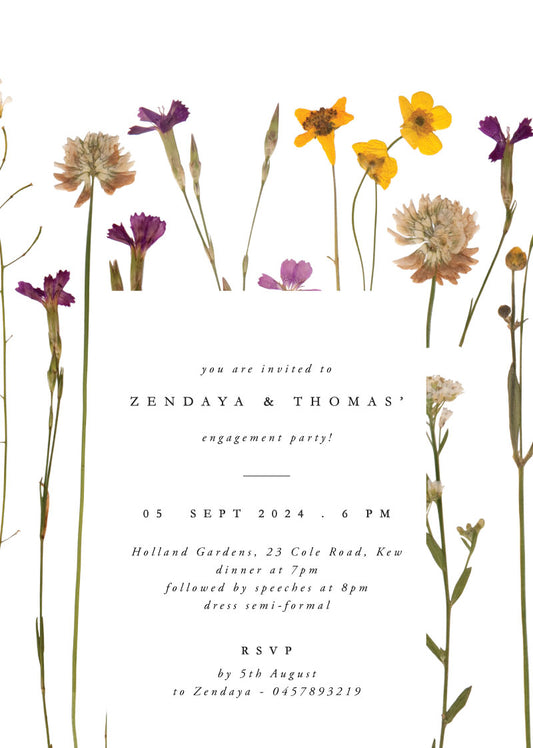Flora Engagement Invitations by Shab M.