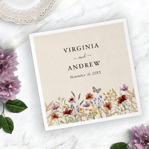 Floral Boho Wedding Napkins