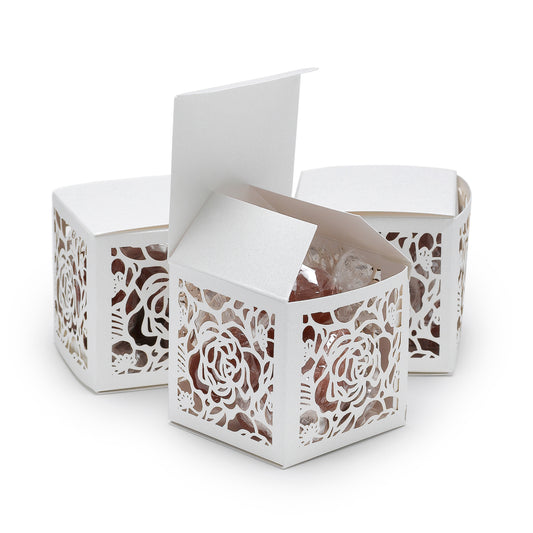 Rose Lasercut Favor Box (Personalization Is Available)