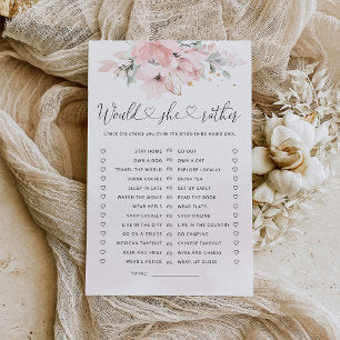 Floral Would she rather bridal shower game