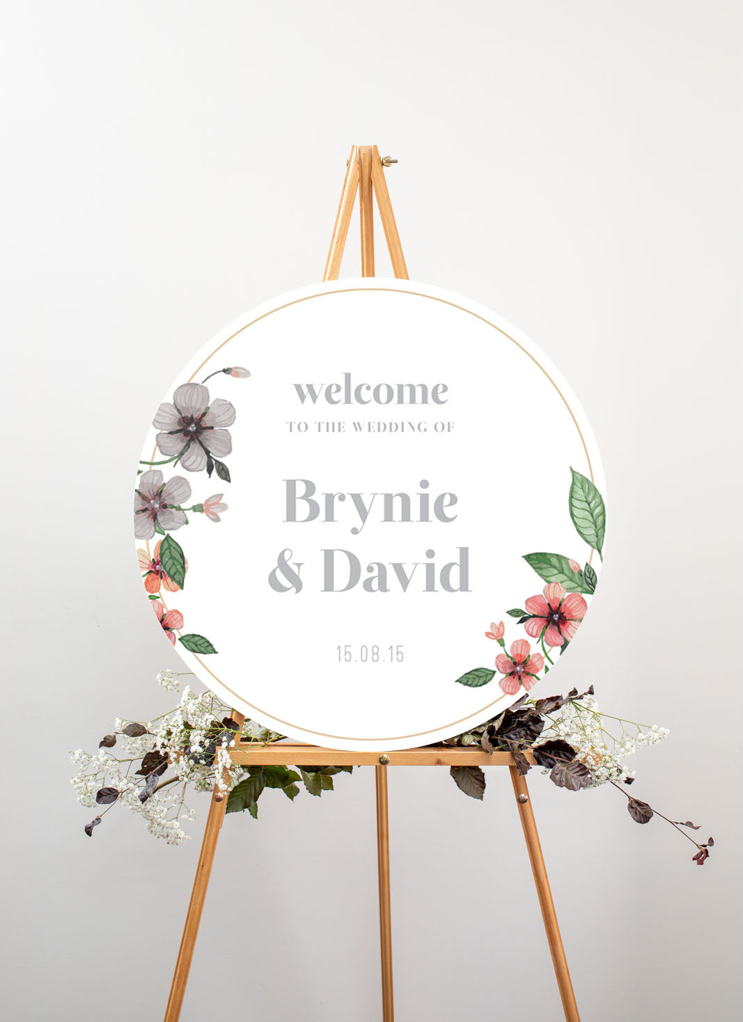 Floral Circle Invitation Set Wedding Sign by Brynie L.