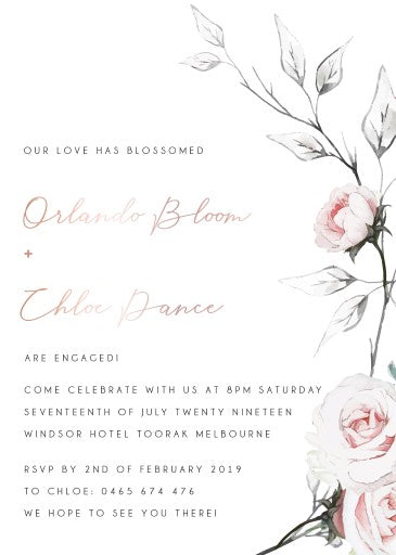 Florescence Engagement Invitations by Shab M.