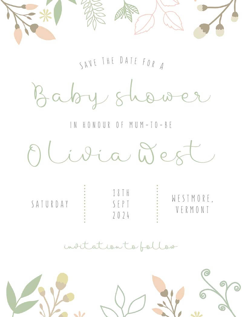 Flower Buds Save The Date Cards by Amber B.