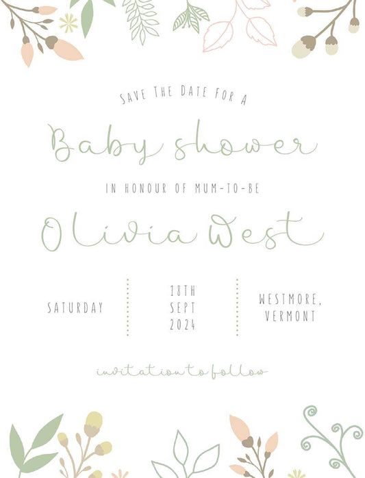 Flower Buds Save The Date Cards by Amber B.