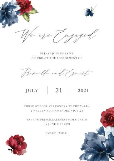 Flower Code Engagement Invitations by Yunita Y.