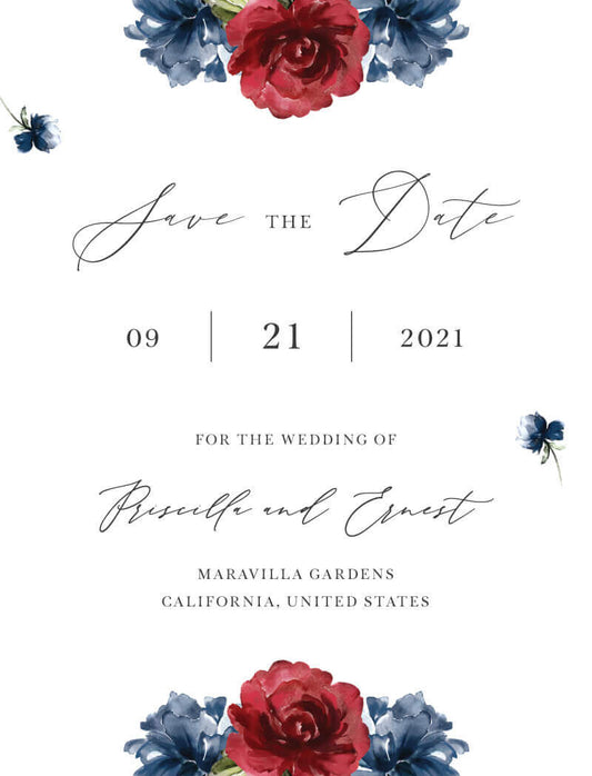 Flower Code Save The Date Cards by Yunita Y.