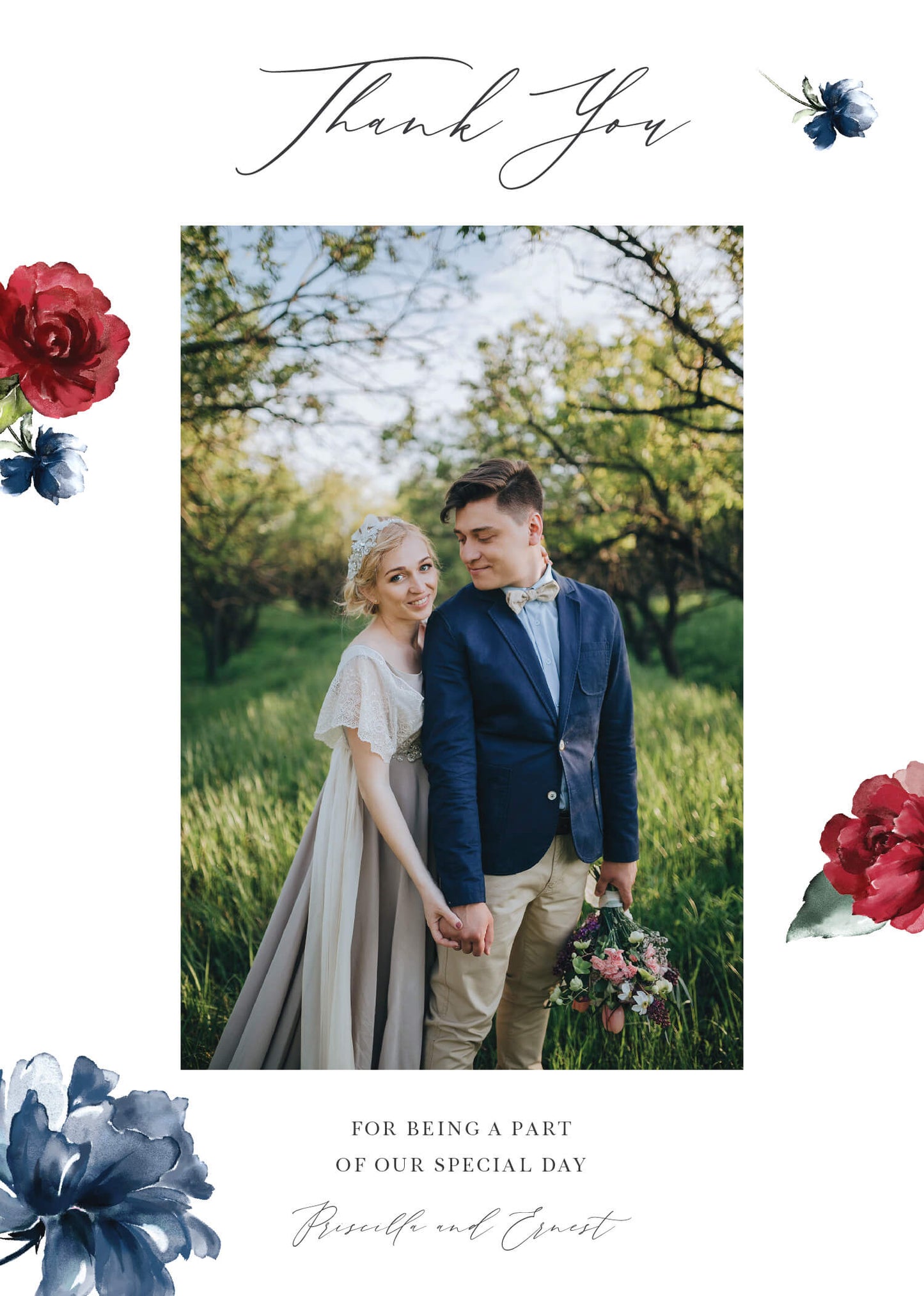 Flower Code Thank You Card by Yunita Y.