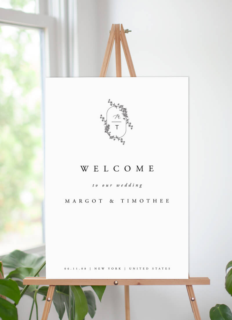 Floweret Wedding Sign by Shab M.