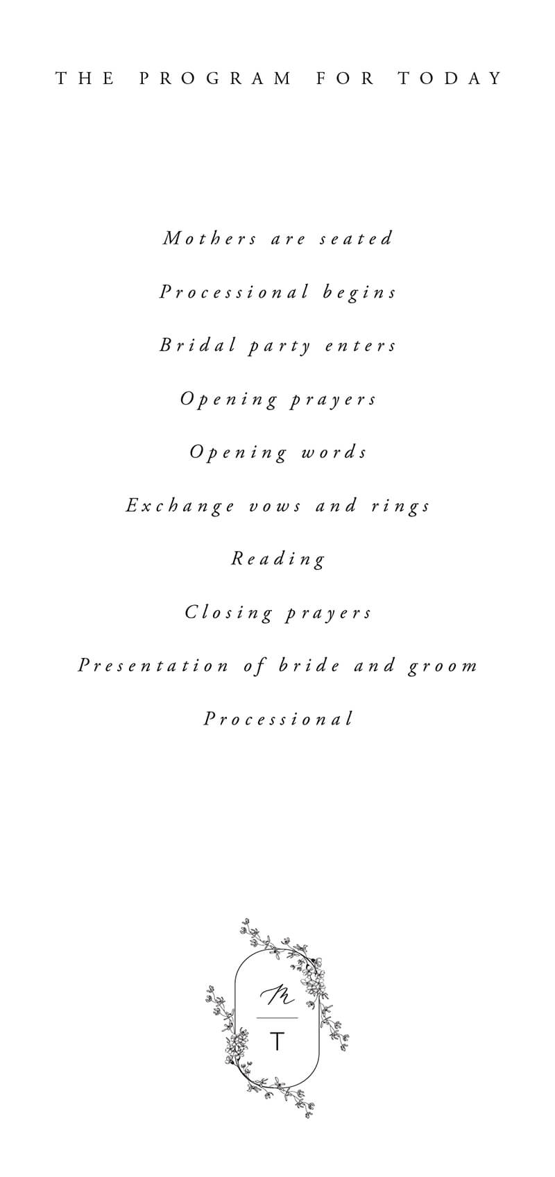 Floweret Wedding Program by Shab M.