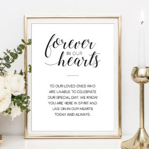 Forever In Our Hearts Wedding Memorial Poster