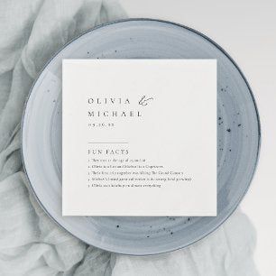 Fun Facts Simply Elegant Typography Wedding Napkin