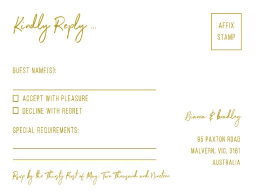 Gardenia RSVP Cards by Jamie L.