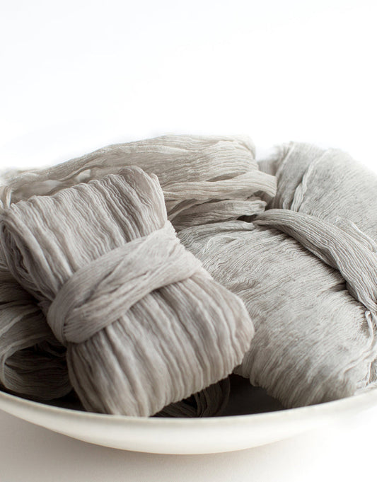 Gris Clair Crinkle Silk Ribbon