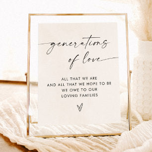 Generations of Love Sign Modern Wedding Sign