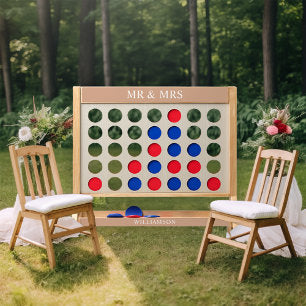 Giant Fast Four Wedding Lawn Game Dusty Pink