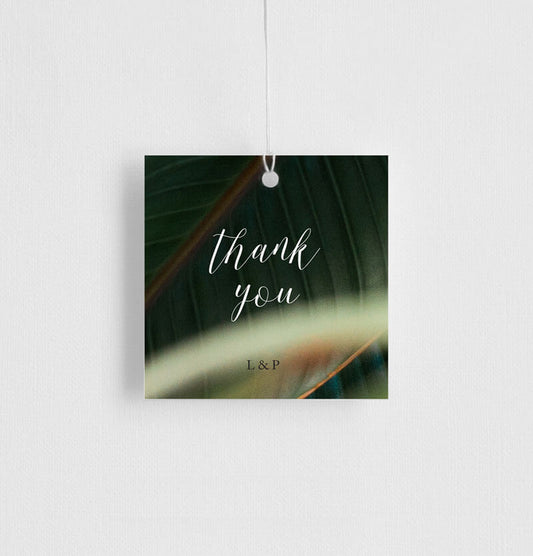 Tropical Leaves Favor Tag by Inggrid H.