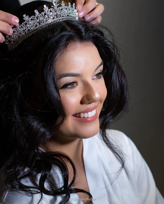 Ellee Real Bride Adorned With Gisela Swarovski Tiara, Gorgeous Bridal Crown
