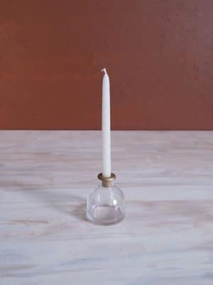 Skinny Taper Glass Candle Holder Small