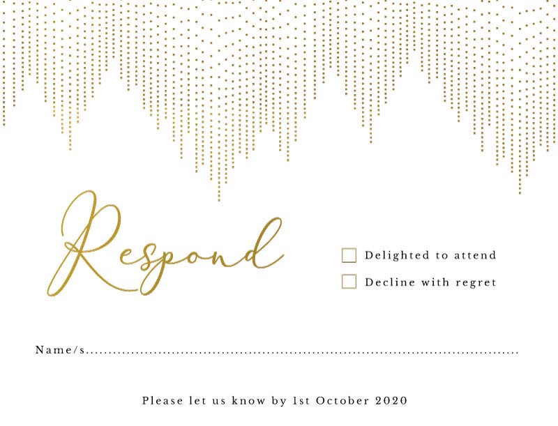 Gold Dust RSVP Cards by Amber B.