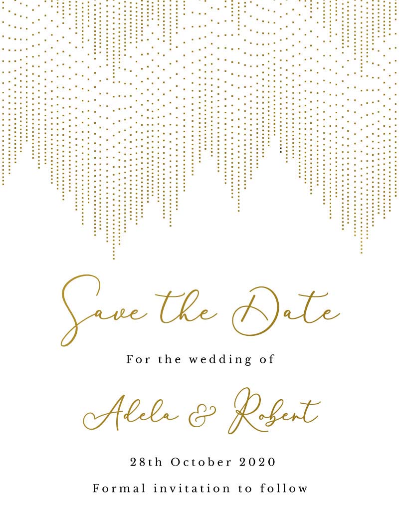 Gold Dust Save The Date Cards by Amber B.