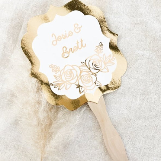 Gold Foil Paddle Fans