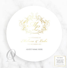 Round Menu Regal Foil Stamp + Ink Print