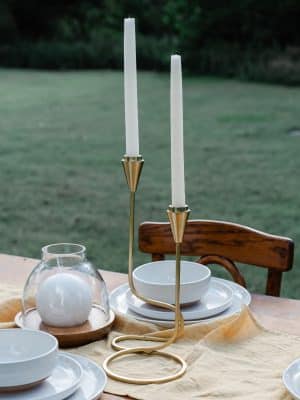 Gold Loop Taper Candle Holder
