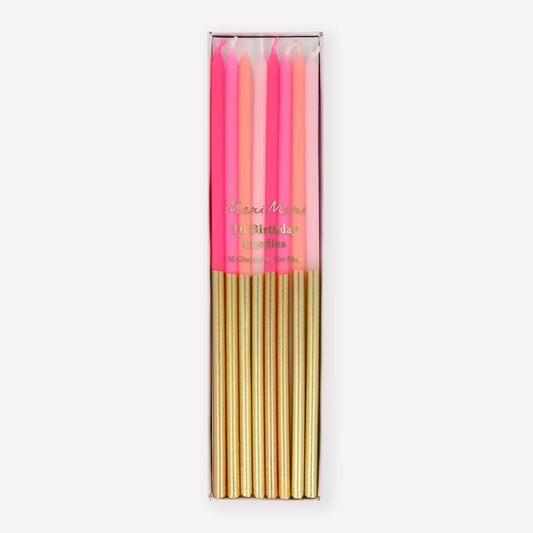Gold Dipped Pink Candles