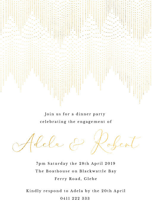 Gold Dust Engagement Invitations by Amber B.