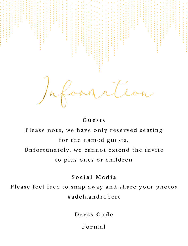 Gold Dust Information Card by Amber B.