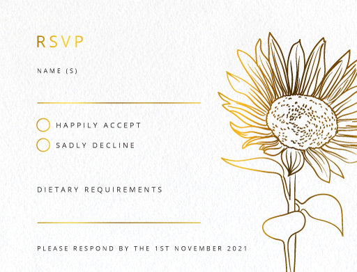 Golden Sunflower RSVP Cards by Alexander K.
