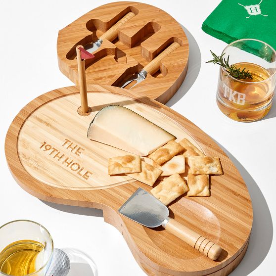 Golf Cheese Board And Knives Set