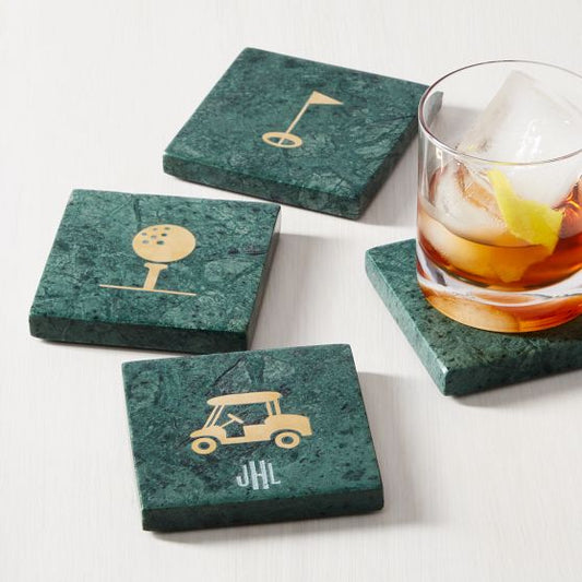 Golf Marble Coasters, Set Of 4