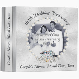 Gorgeous, 60th Wedding Anniversary Photo Album 3 Ring Binder