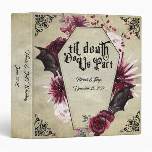 Gothic Goth Bats Wedding Photo Album 3 Ring Binder