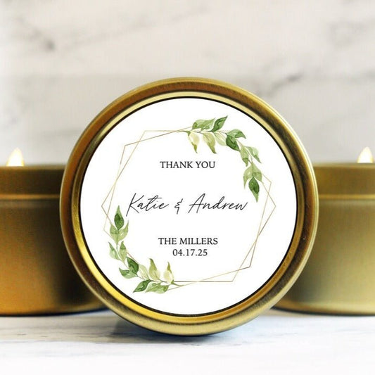 Greenery Wreath Candle Favor