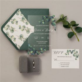 Greenery Eucalyptus Acrylic Wedding Invitation Cards Swal043