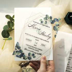 Greenery Eucalyptus Geometric Acrylic Wedding Invitations CAX070