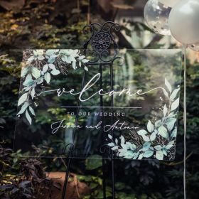 Clear Acrylic Wedding Table Sign - Welcome to Our Wedding