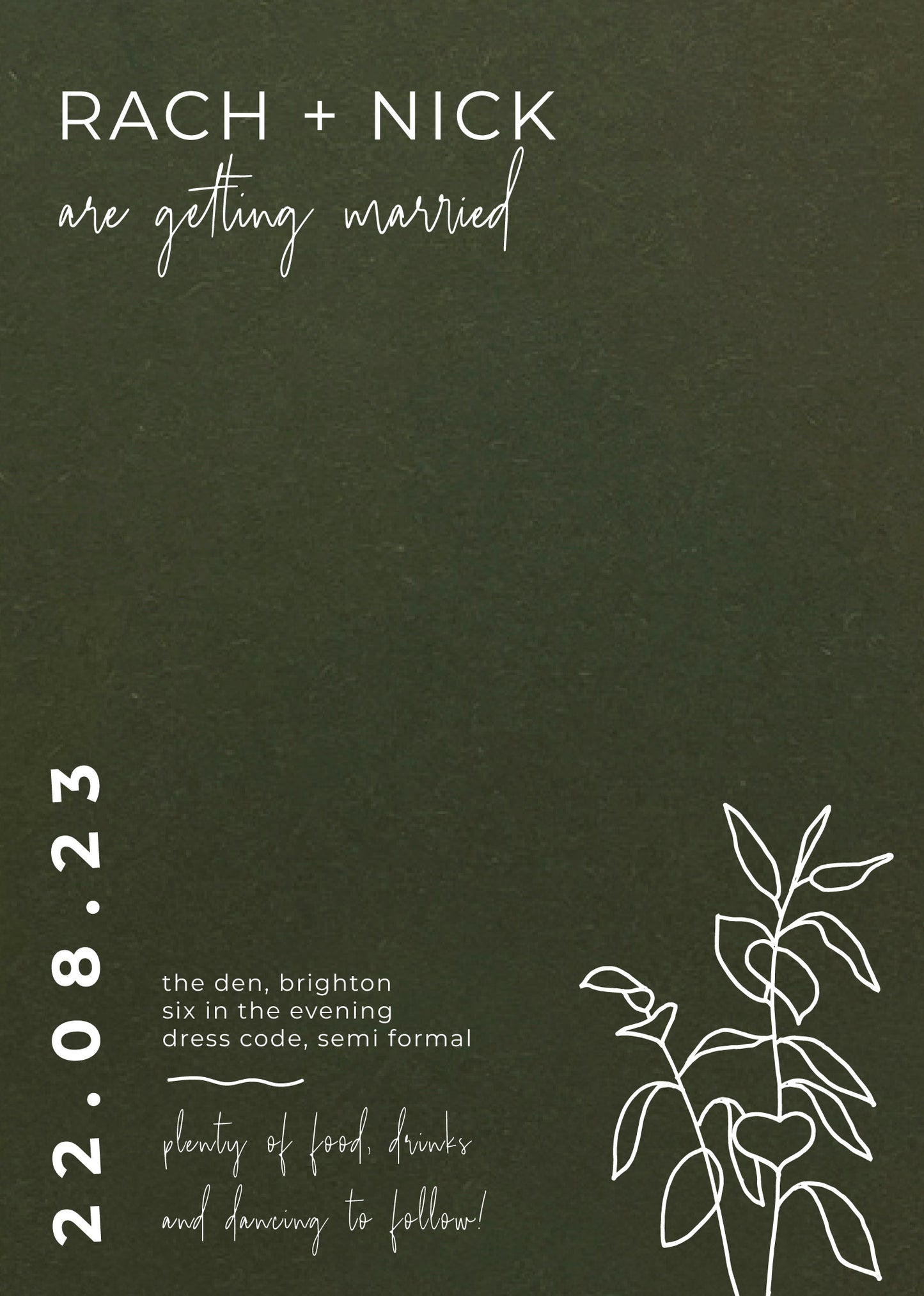 Green Leaves Wedding Invitations by Lauren D.