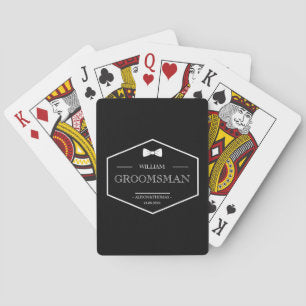 Groomsman Favor Tuxedo Tie Black Wedding Poker Cards